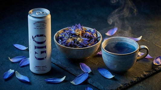 Drink Gio with blue lotus flowers
