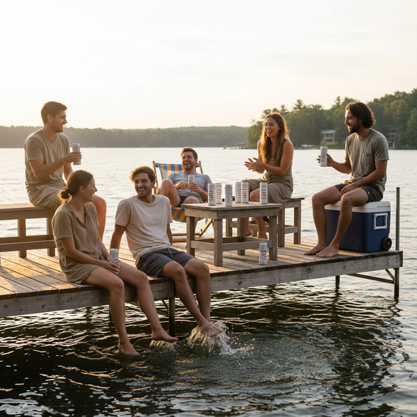 Unwinding at the beach on a sunny day.