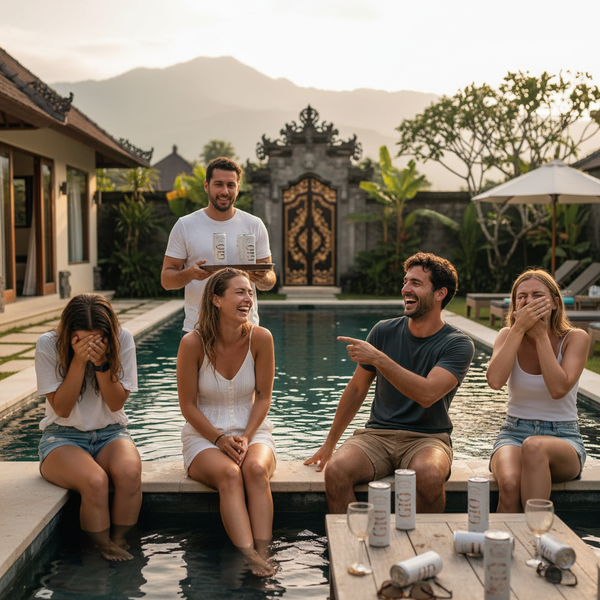 Relaxing by the pool with friends.
